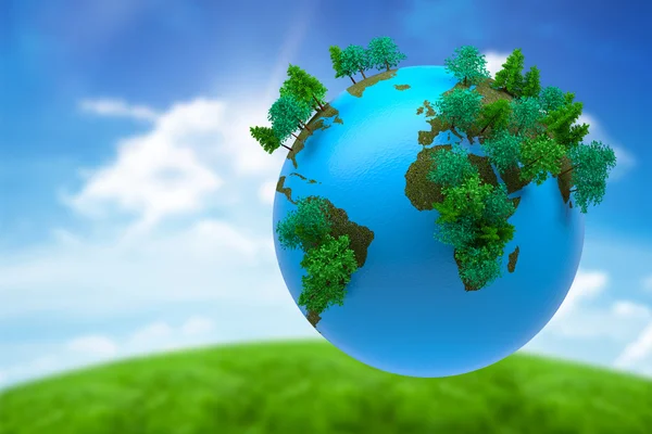 Earth with forest — Stock Photo, Image