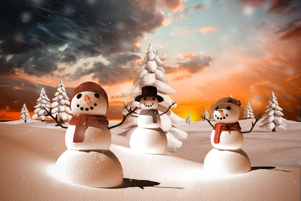 Samengestelde afbeelding van sneeuw familie — Stockfoto