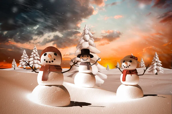 Composite image of snow family — Stock Photo, Image