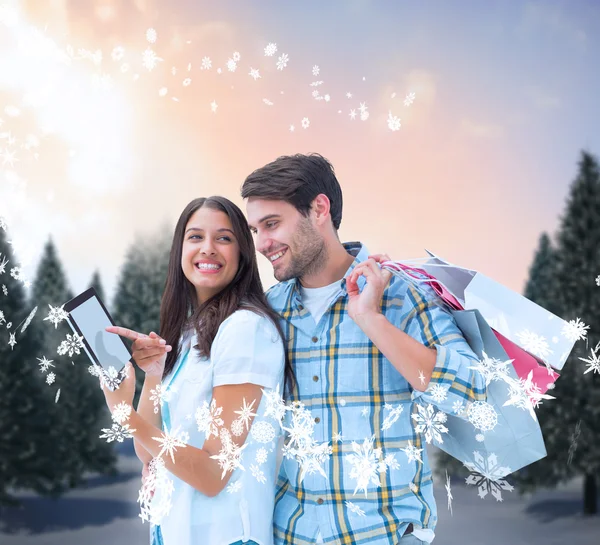 Couple avec sacs à provisions — Photo