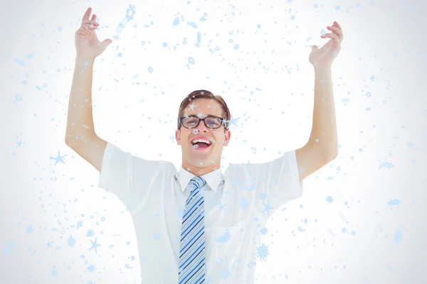 Businessman with arms up — Stock Photo, Image