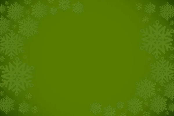 Digitaal Gegenereerd Groene Sneeuwvlok Frame Ontwerppatroon — Stockfoto
