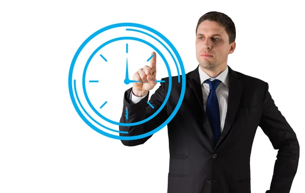 Uomo d'affari che indica il tempo . — Foto Stock