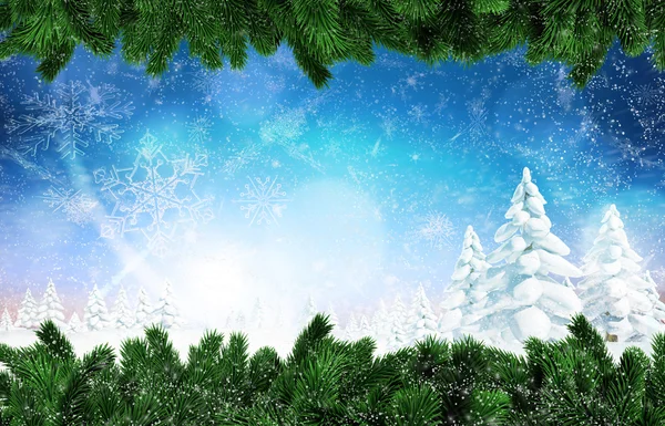 Composite image of snow falling — Stock Photo, Image