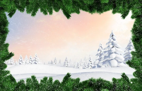 Kompozitní obraz padajícího sněhu — Stock fotografie