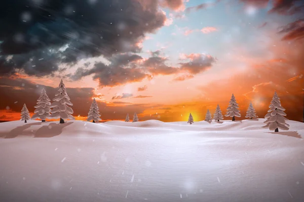 Composite image of snowy landscape — Stock Photo, Image