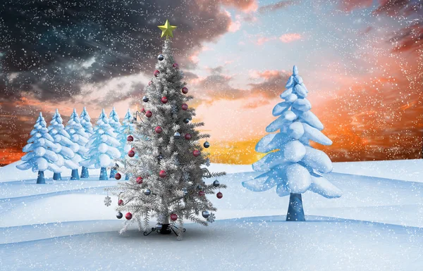 Composite image of christmas tree — Stock Photo, Image