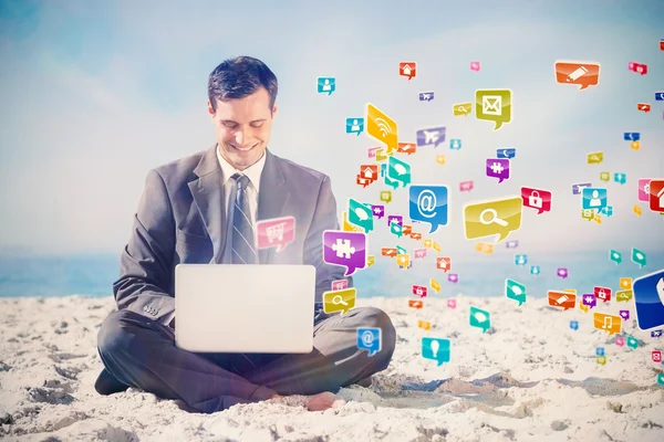 Businessman with laptop — Stock Photo, Image