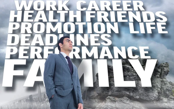 Unsmiling businessman standing — Stock Photo, Image