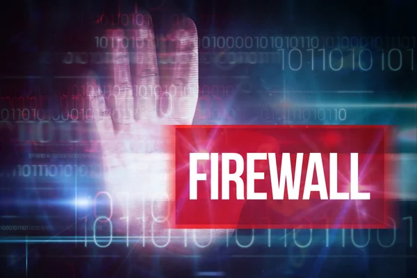 Firewall against blue technology design — Stock Photo, Image