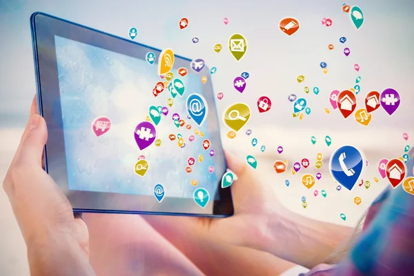 Tablet showing colourful applications — Stock Photo, Image