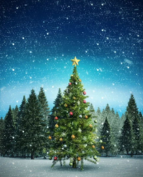 Samengestelde afbeelding van kerstboom — Stockfoto