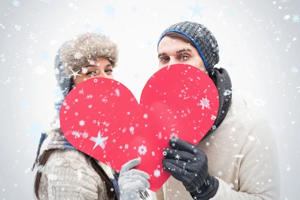 Attractive young couple in warm clothes — Stock Photo, Image