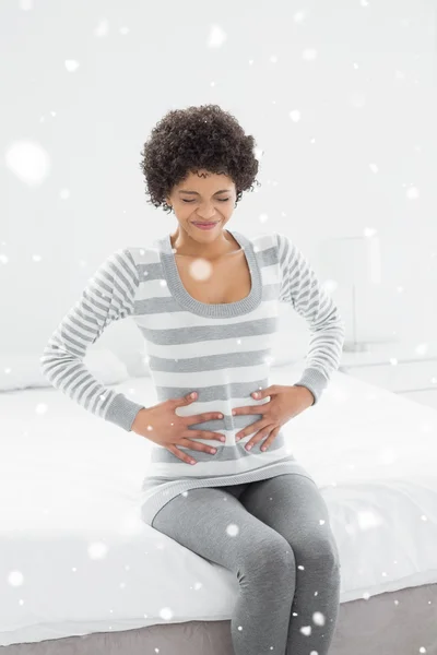 Woman with stomach pain — Stock Photo, Image