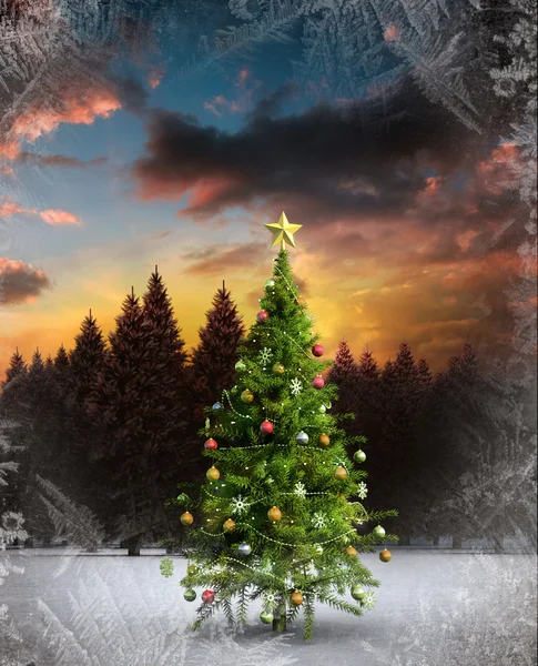 Составной образ рождественской елки — стоковое фото
