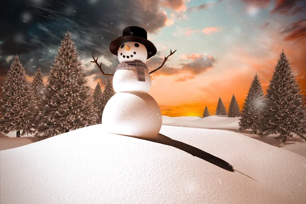 Composite image of snow man — Stock Photo, Image