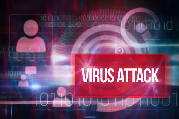 Virus attack against blue technology design — Stock Photo, Image