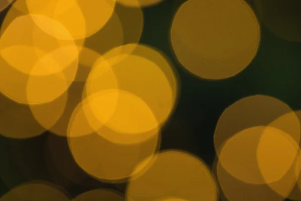 Cercles de lumière de Noël jaune flou — Photo