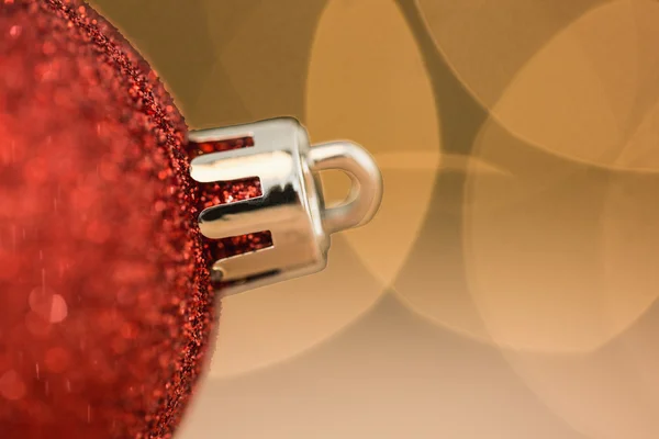 Close up of red christmas bauble — Stock Photo, Image