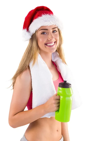 Festive fit blonde smiling at camera — Stock Photo, Image