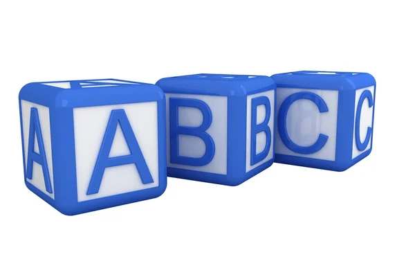 Blue and white alphabet blocks — Stock Photo, Image