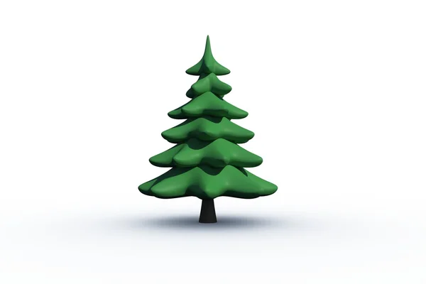 Digitaal gegenereerd groene fir tree — Stockfoto