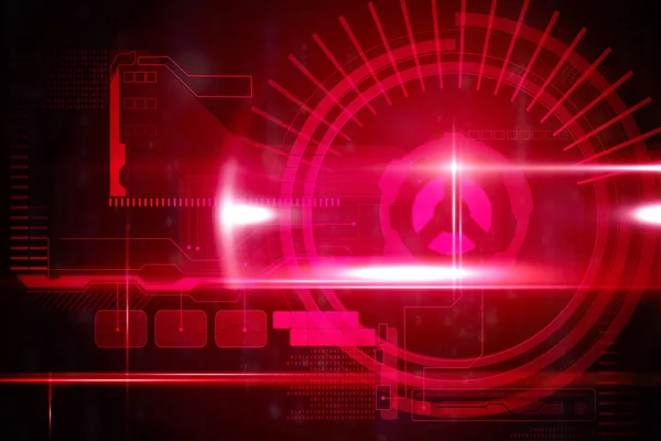 Red technology interface with light — Stock Photo, Image