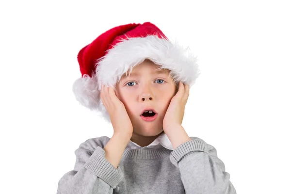 Enfant portant un chapeau de Père Noël — Photo