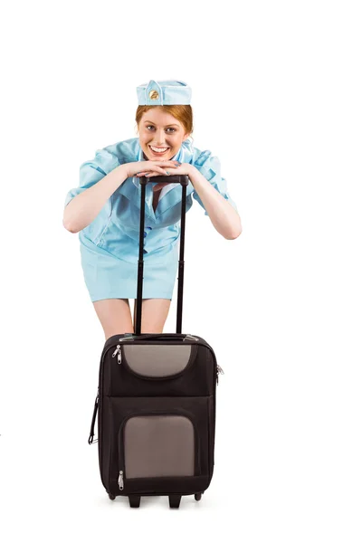 Pretty air hostess smiling at camera — Stock Photo, Image