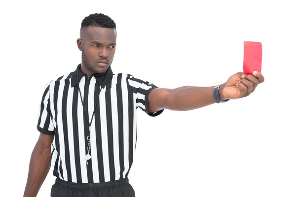 Serious referee showing red card — Stock Photo, Image
