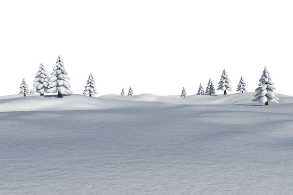 Λευκό χιονισμένο τοπίο, με έλατα — Φωτογραφία Αρχείου