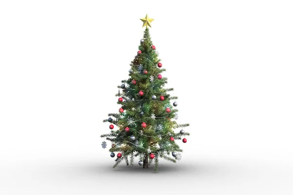 Árvore de Natal no fundo branco — Fotografia de Stock