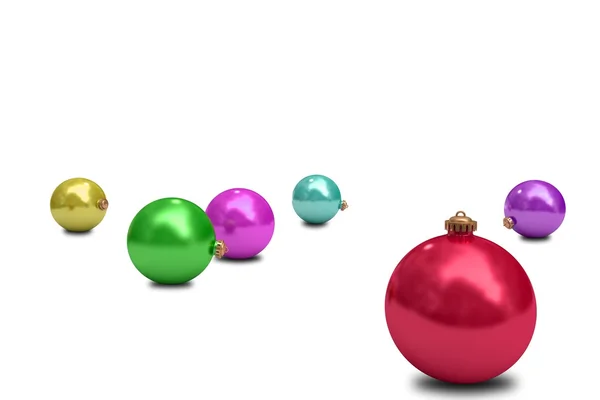 Digital erzeugte bunte Christbaumkugeln — Stockfoto