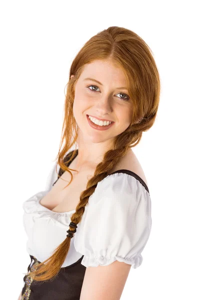 Девушка с фестиваля Октоберфест улыбается в камеру — стоковое фото