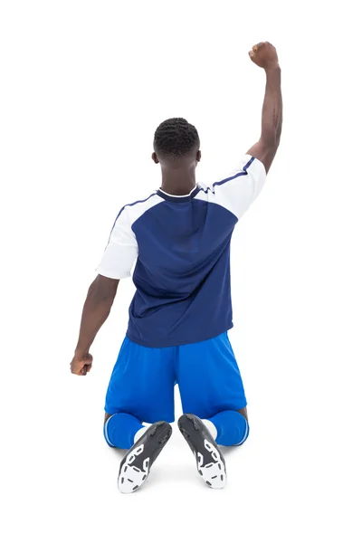 Volledige lengte van fit football-speler juichen — Stockfoto