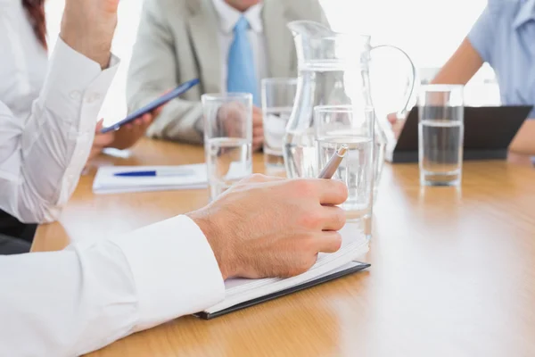 Equipe Negócios Uma Reunião Trabalho — Fotografia de Stock