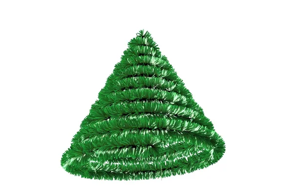Christmas tree shape in tinsel — Stock Photo, Image