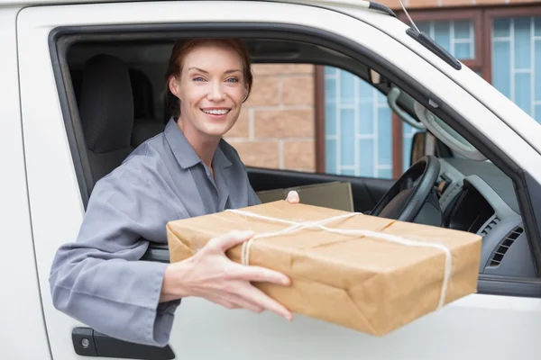 Condutor de entrega sorrindo — Fotografia de Stock