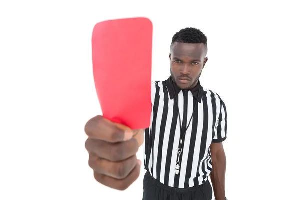 Serious referee showing red card — Stock Photo, Image