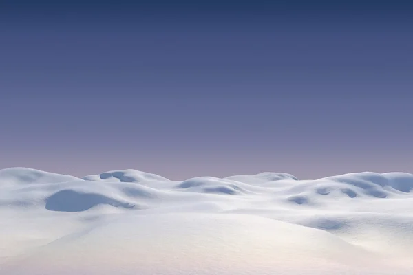 Digitalt genererade snöiga mark landskapet — Stockfoto