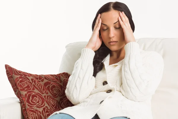 Woman suffering from a migraine — Stock Photo, Image
