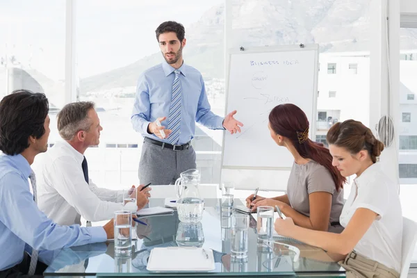 Business man giving a presentation — Stock Photo, Image