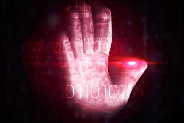 Red technology hand print design — Stock Photo, Image