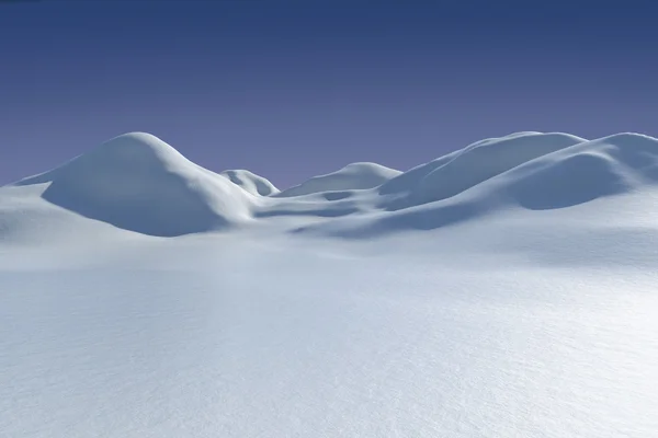 Paisaje terrestre nevado generado digitalmente — Foto de Stock