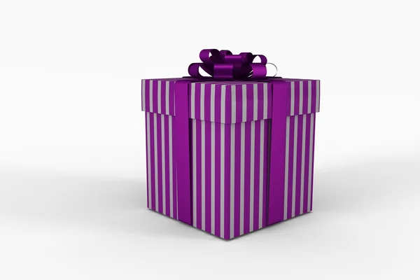 Caja de regalo púrpura y plata — Foto de Stock