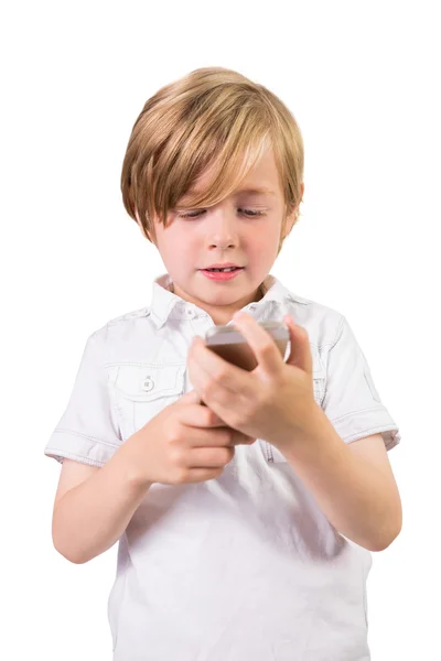 Estudiante usando un teléfono móvil — Foto de Stock