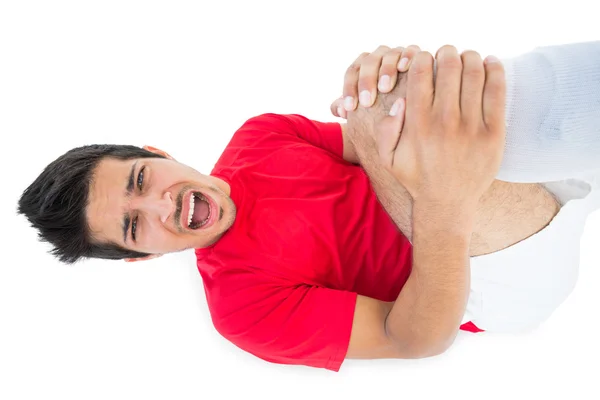 Jugador de fútbol gritando de dolor — Foto de Stock