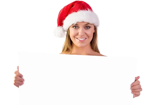 Festive blonde souriant à la caméra — Photo