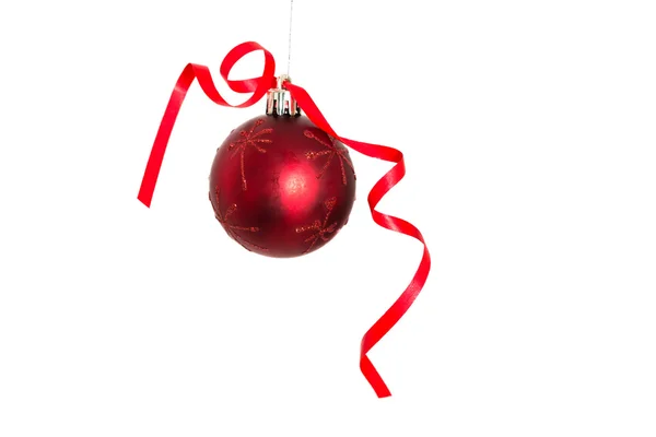 Bola de Natal vermelho decoração pendurada — Fotografia de Stock