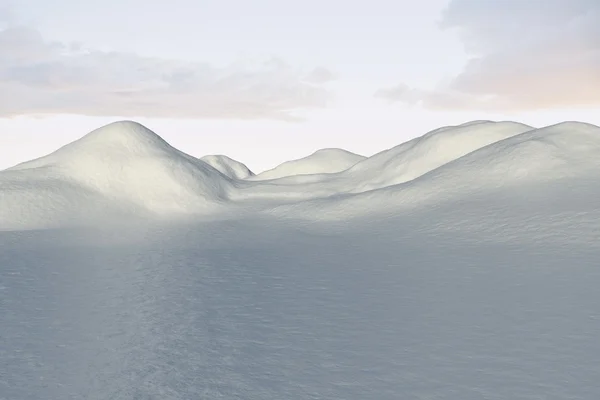 Digitally generated snowy land scape — Stock Photo, Image